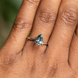 1.50CT Pear Mozambique Sapphire, Coloring Changing Minty Green to Teal Blue Grey, 8.60x6.20x398MM, UNHEATED