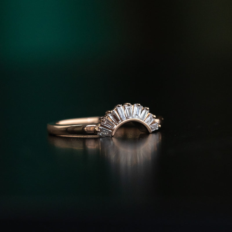 0.33tcw Diamond Baguette Bezel Set Half Eternity Wedding Ring