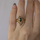 Hills and Valleys- Pointed Ring Jacket in Solid Recycled 14k Gold