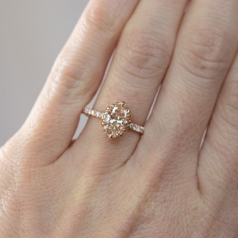 Rose gold and champagne diamond ring Clearance
