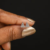0.11ct Triangle Diamond Stud Earrings in 14k Blackened GoldArrowhead Diamond Stud Earrings in 14k Blackened Gold and other colors