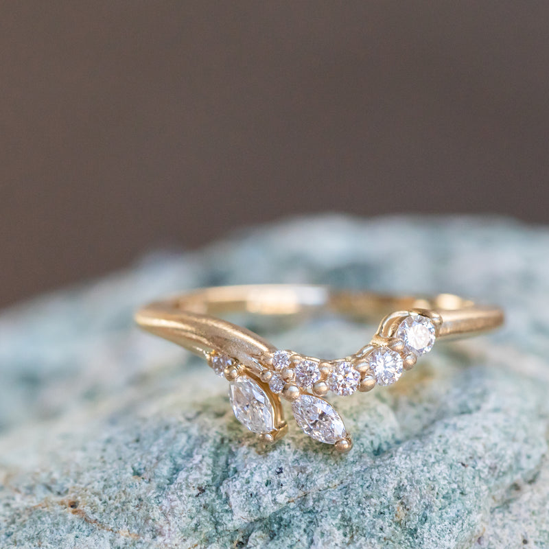 Diamond embedded wedding band Clearance