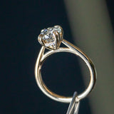 1.76ct Round Salt & Pepper Diamond Hidden Halo Double Prong Solitaire in 14k Yellow Gold