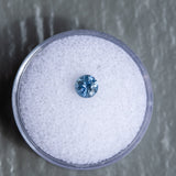 0.62CT ROUND BRILLIANT AFRICAN SAPPHIRE, BLUE SILVER GREY, 5.00X3.40MM, UNHEATED
