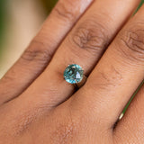 2.14CT ROUND AFRICAN SAPPHIRE, COLOR SHIFTING TEAL GREEN TO GRAY, 7.25X5.22MM