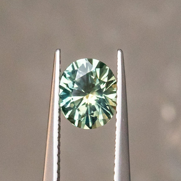 1.56CT OVAL PRECISION CUT MONTANA SAPPHIRE, MINTY TEAL GREEN, 7.38X6.31MM