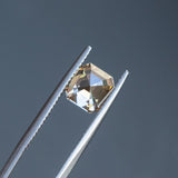1.71CT ASSCHER CUT DIAMOND, CHAMPAGNE C3 COLOR VS1 CLARITY, 6.36X6.76X3.97MM