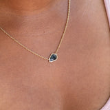 1.60ct Sapphire Bezel Set Necklace In 14k Yellow Gold