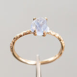 1.41ct Rough Montana Sapphire ring in Dainty 14k Yellow Gold Evergreen Setting