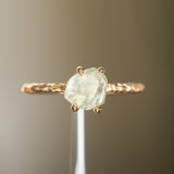 1.39ct Rough Montana Sapphire ring in Dainty 14k Yellow Gold Evergreen Setting