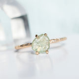 1.39ct Rough Montana Sapphire ring in Dainty 14k Yellow Gold Evergreen Setting