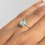 1.37ct Rough Montana Sapphire ring in Dainty 14k Yellow Gold Evergreen Setting