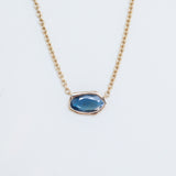 1.11ct Sapphire Bezel Set Necklace in 14k Yellow Gold