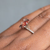 0.93CT Baguette Sunstone, Cranberry Red, 9.99x4.95x2.35MM