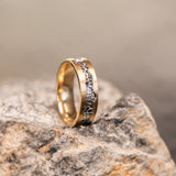 Riverbed Band in Two-Tone Gold- 6mm Recycled Gold Wedding band by Anueva Jewelry