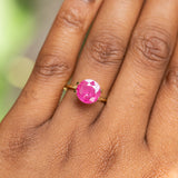 2.89CT Round Sapphire, Bright Fuschia Pink, 9x3.85MM