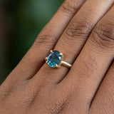2.20ct Oval Silky Nigerian Sapphire Low Profile 4 Prong Evergreen Solitaire in 18k Yellow Gold