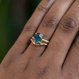 2.20ct Oval Silky Nigerian Sapphire Low Profile 4 Prong Evergreen Solitaire in 18k Yellow Gold