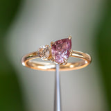 1.41ct Ruby and 0.25ct Antique Old European Cut Diamond Ring in 18k Yellow Gold