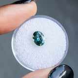1.34CT Oval Tanzanian Sapphire, Teal Blue, 8.00x6.00x3.47MM, UNHEATED
