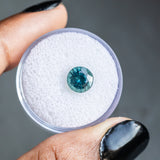 2.22CT Round Sri Lanka Sapphire, Teal Green, 7.39x5.48MM