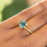 2.22CT Round Sri Lanka Sapphire, Teal Green, 7.39x5.48MM