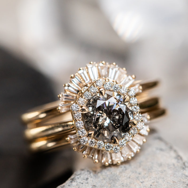 Sunrise- Double Diamond Ring Jacket in Recycled 14k Gold – Anueva