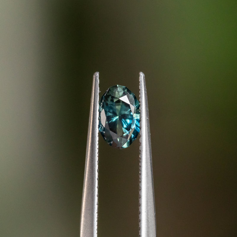 0.75CT AUSTRALIAN OVAL SAPPHIRE, TEAL BLUE, 6.7X4.7X3.26MM