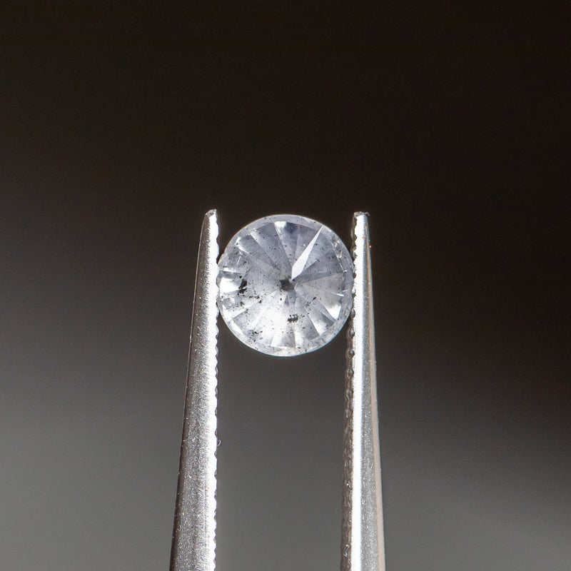 0.97CT ROUND BRILLIANT SALT & PEPPER DIAMOND, GREY WHITE WITH SPECKLES, 6.01X4.24MM