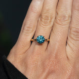 2.14ct Teal Blue Round Montana Sapphire Classic 4 Prong Solitaire in 14k Yellow Gold