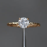 1.01ct Round Fancy White Diamond Evergreen Solitaire in 14k Yellow Gold