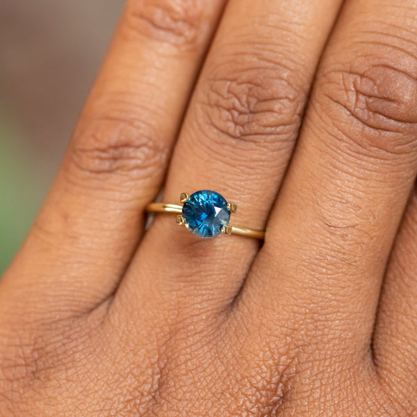 1.37CT Round Sri Lanka Sapphire, Ceylon Blue, 6.48x4.36MM