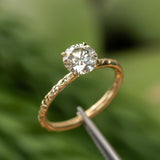 1.25ct Round Grey Diamond Evergreen Solitaire in 18k Yellow Gold
