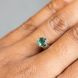 1.29CT AFRICAN ROUND SAPPHIRE, CHARTREUSE GREEN, 6.43X4.05MM, HEATED