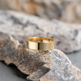 Flat Plain Men's Band 6mm - Wedding Band Recycled Gold - Gold Wedding band by Anueva Jewelry