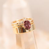 1.52ct Imperial Garnet Lotus Six Prong Solitaire in 14k Yellow Gold