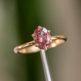 1.52ct Imperial Garnet Lotus Six Prong Solitaire in 14k Yellow Gold