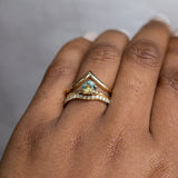 1.03ct Round Parti Montana Sapphire Evergreen Solitaire in 18k Yellow Gold