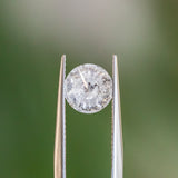 2.00CT ROUND SALT AND PEPPER DIAMOND, LIGHT GREY WITH SHIMMERY GLOW, 7.9X4.99MM