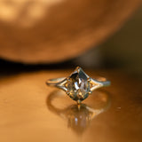 2.23ct Pear Rosecut Diamond Low Profile Six Prong Split Shank Solitaire in 14k Yellow Gold