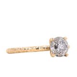 1.01ct Round Salt And Pepper Diamond Evergreen Solitaire in 14k Yellow Gold