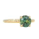 2.12ct Round Parti Madagascar Sapphire Evergreen Solitaire in 14k Yellow Gold