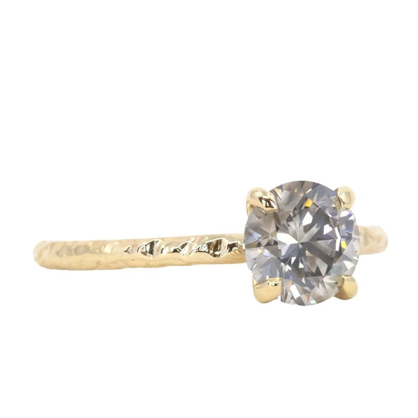 1.25ct Round Grey Diamond Evergreen Solitaire in 18k Yellow Gold
