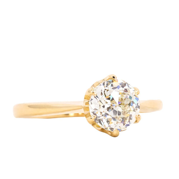 1.24ct Round Crown Jubilee® Cut Diamond 6-Prong Low Profile Ring in 18K Yellow Gold