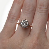 3.19ct Champagne Diamond Six Prong Split Shank Solitaire In 14k Rose Gold