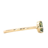 Low Profile 0.64ct Askew Emerald Cut Parti Sapphire in 14k Yellow Gold