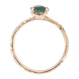 1.37ct Rough Montana Sapphire ring in Dainty 14k Yellow Gold Evergreen Setting