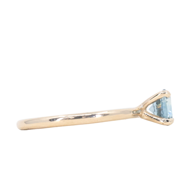 0.95ct Round Montana Sapphire Classic 4 Prong Solitaire in 14k Yellow Gold