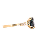 2.80ct Oval Spinel Double Prong Vintage Cathedral Ring in 18k Yellow Gold