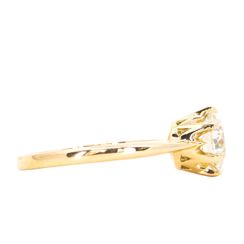 1.30ct Round Crown Jubilee® Cut Diamond 6-Prong Low Profile Ring in 18K Yellow Gold